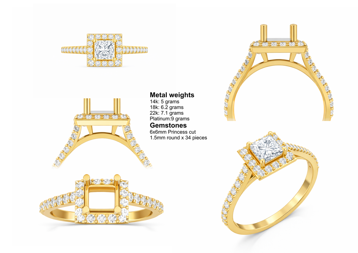 Princess Halo Ring 6Mm — product view 17