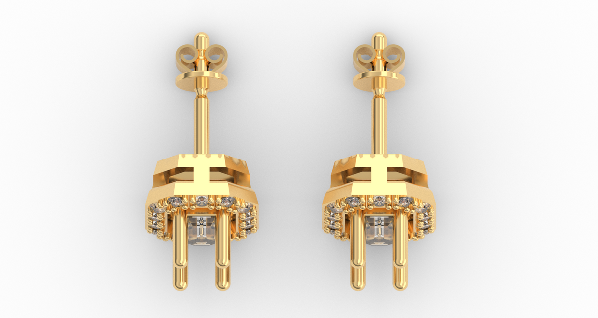 Emerald Halo Studs — product view 14