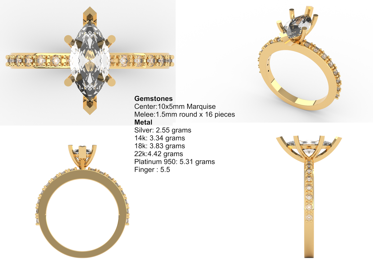 Free Marquise Solitaire CAD Package