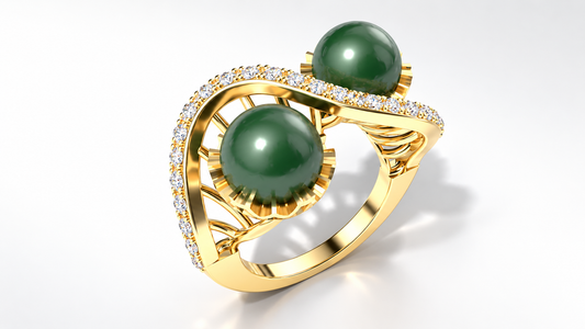 Double pearl top ring