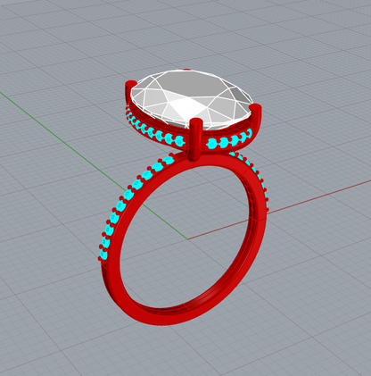 Oval hidden halo engagement ring