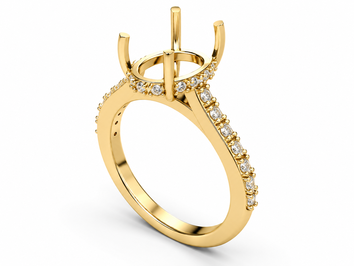 Oval Hidden Halo Ring 9X7Mm — product view 8