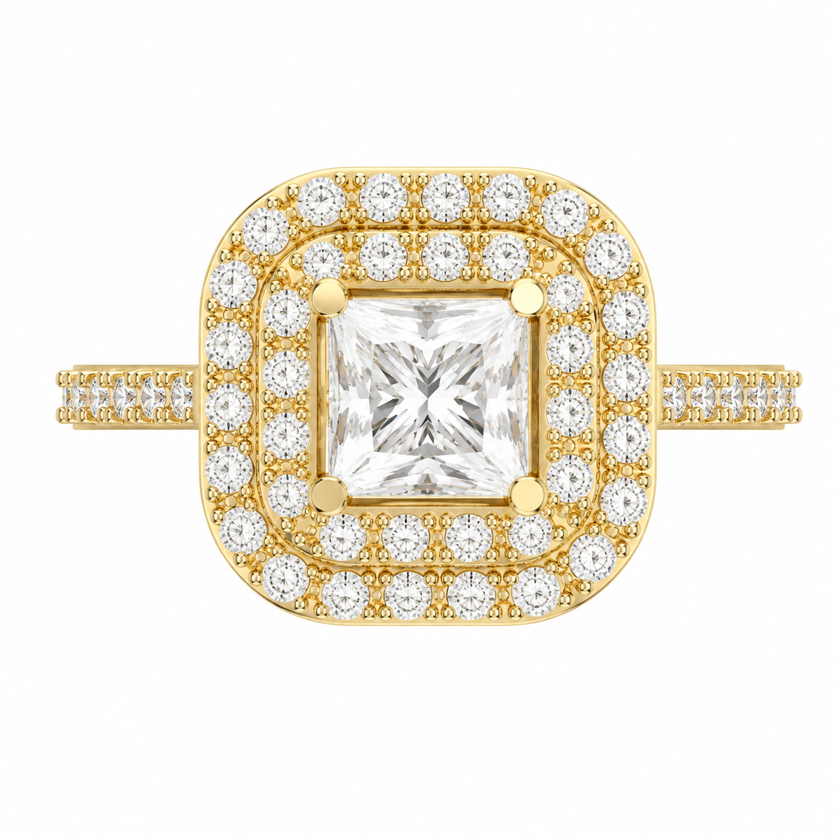 Princess Double Halo Ring — product view 2