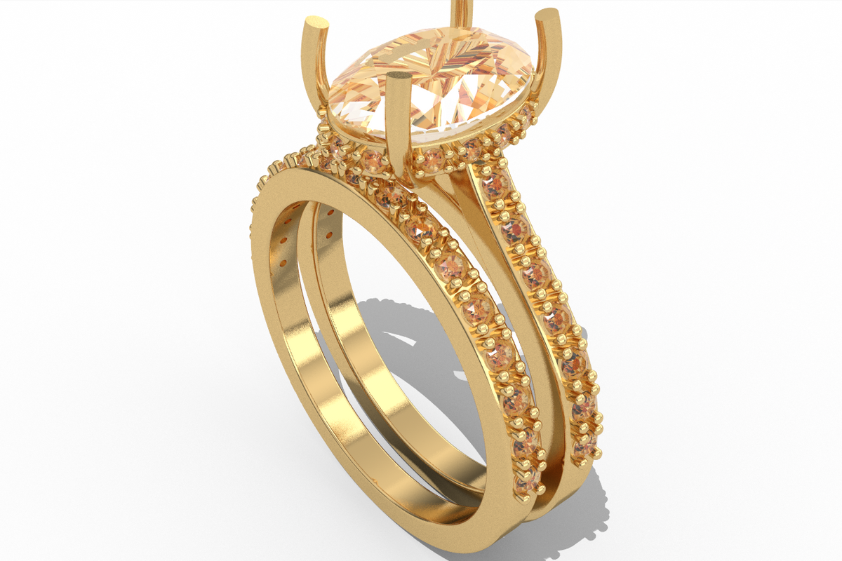 Oval Hidden Halo Ring 9X7Mm — product view 12