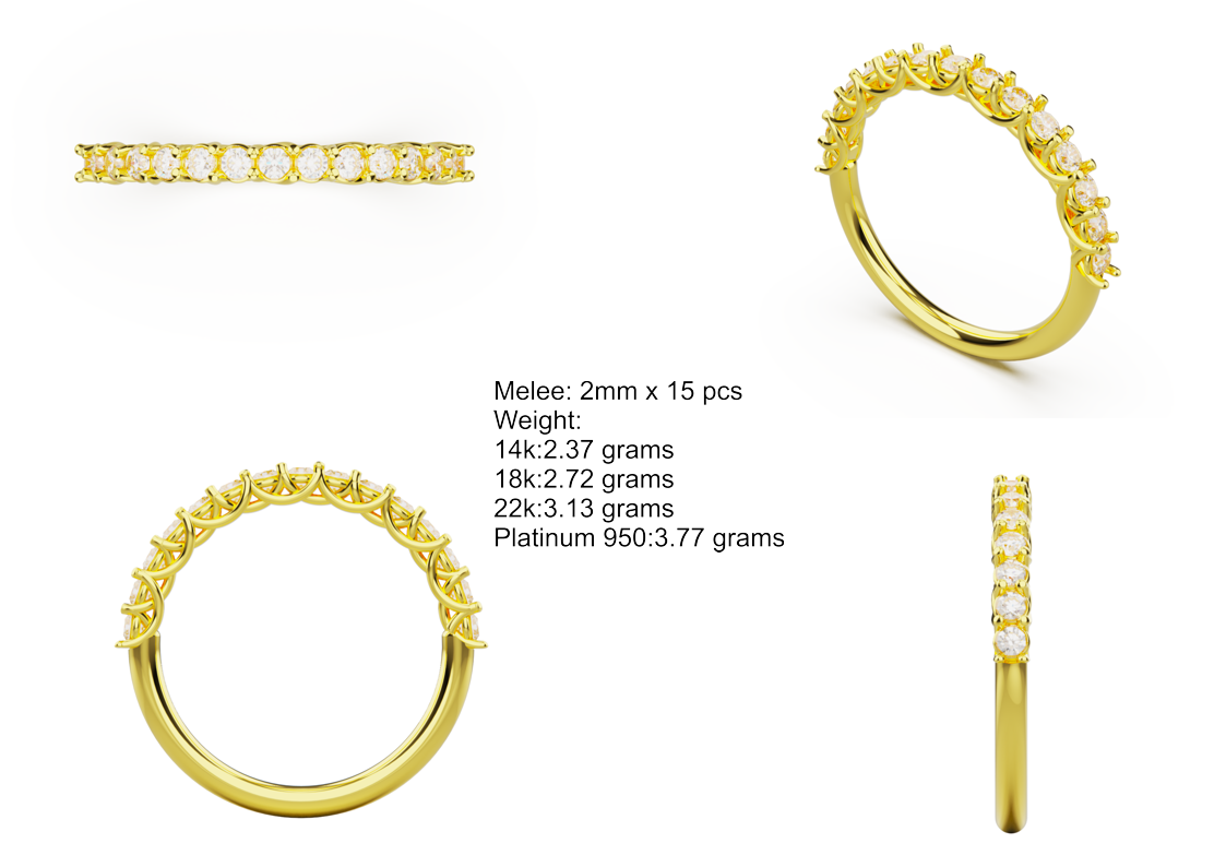 Trellis Half Pave Wedding Band — product view 7