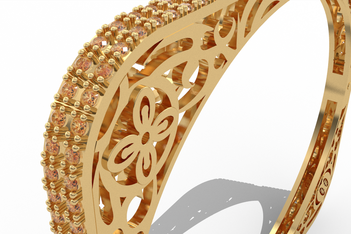 Rectangular Adinkra Bangle — preview 1