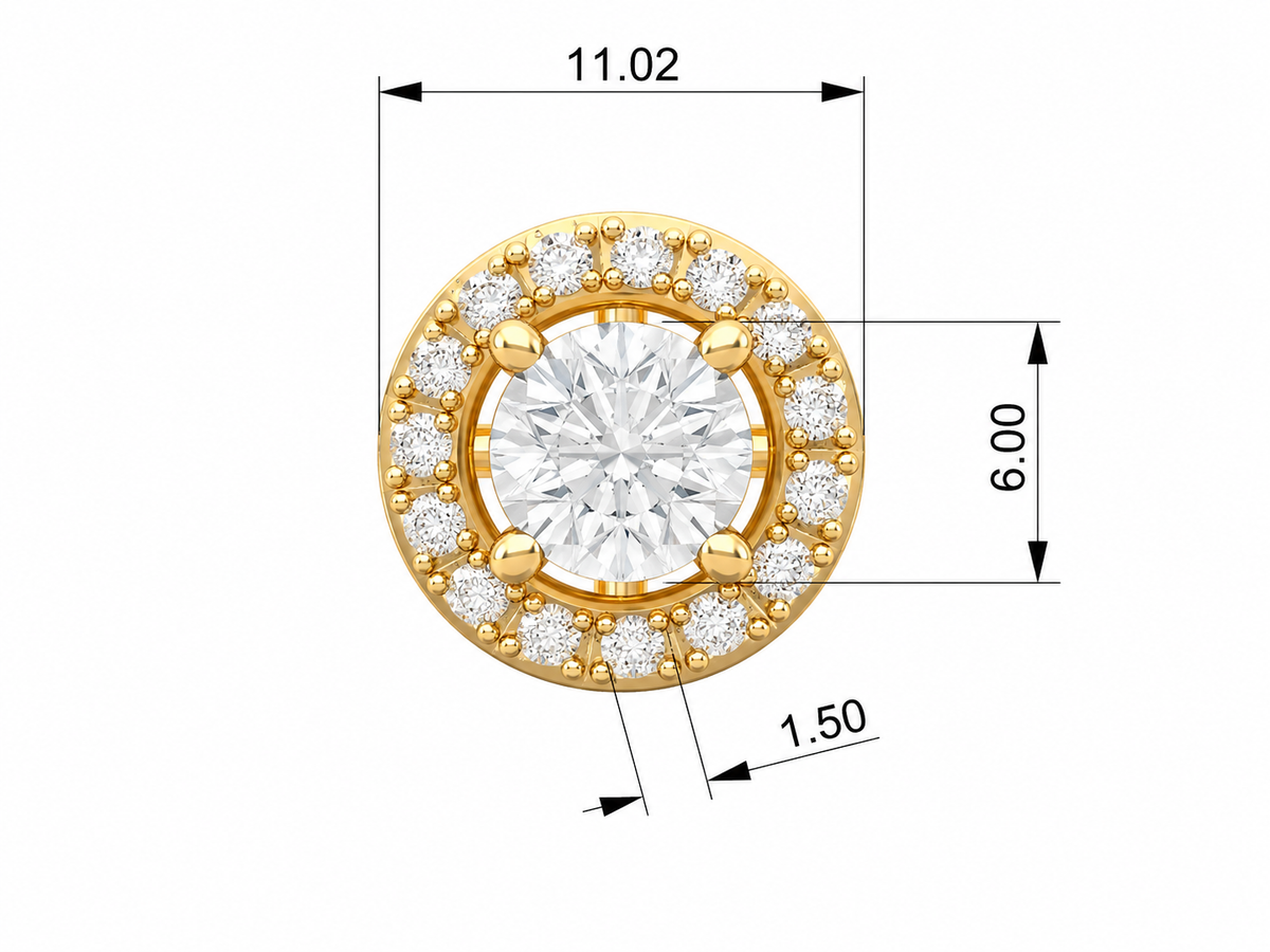 Round Halo Detachable Studs — product view 11