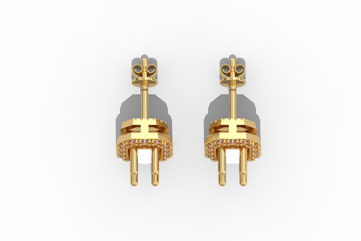 Emerald Halo Studs — product view 4