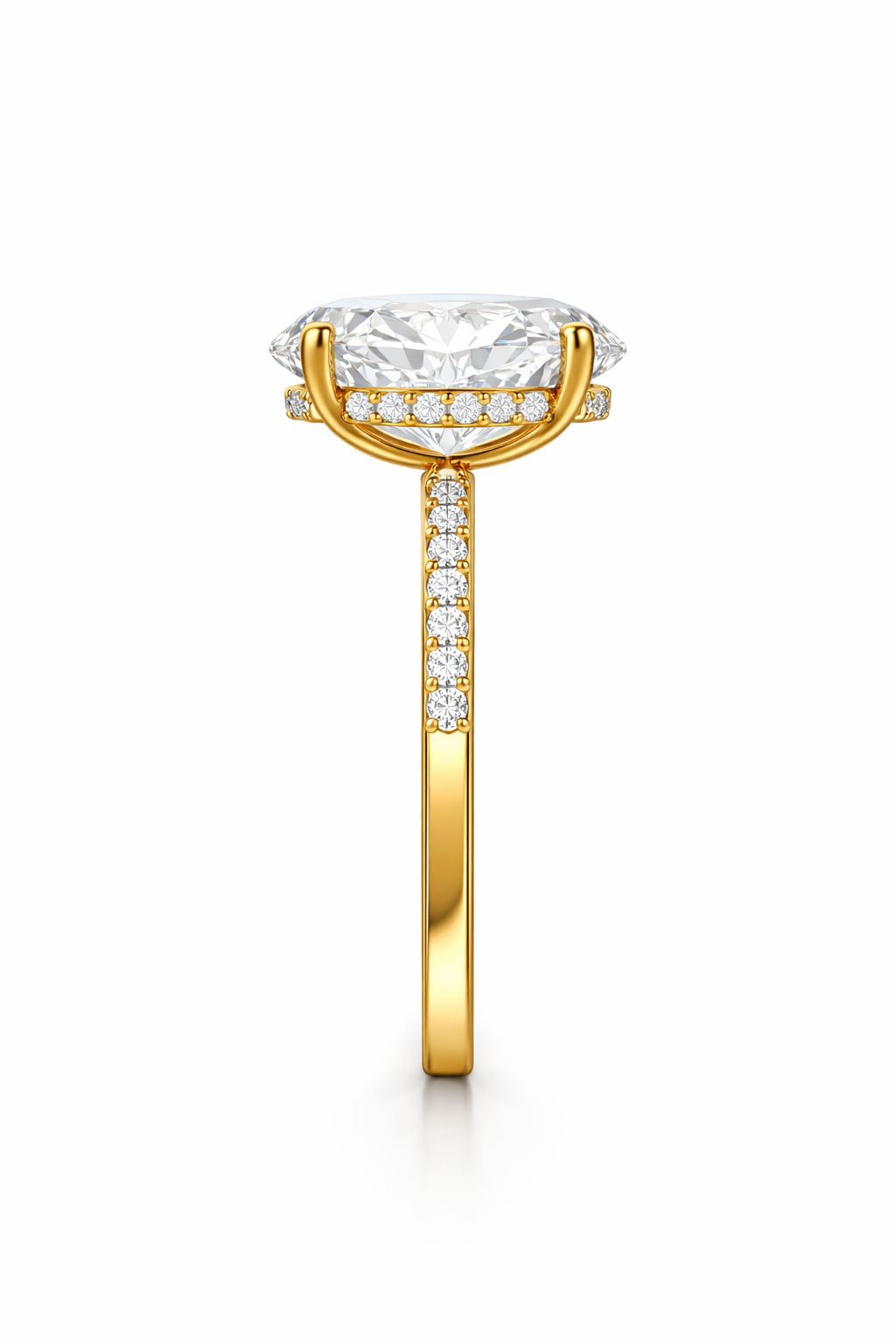 Oval Hidden Halo Ring 10X13Mm — product view 4