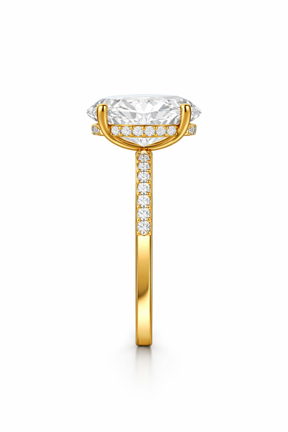 Oval Hidden Halo Ring 10X13Mm — product view 4