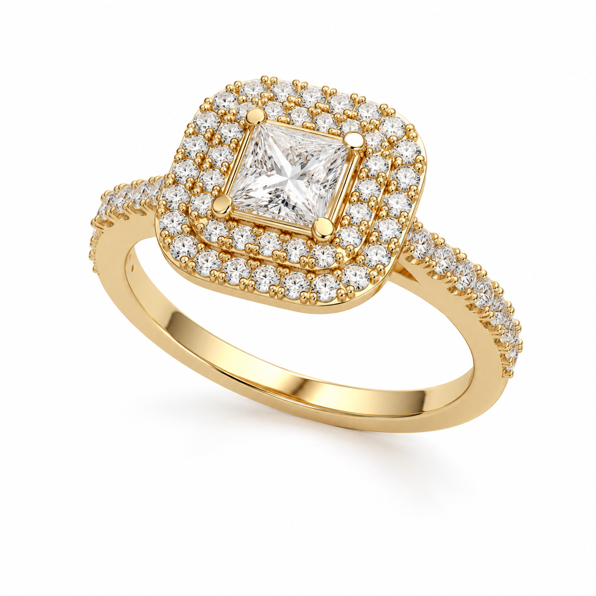 Princess Double Halo Ring — product view 4