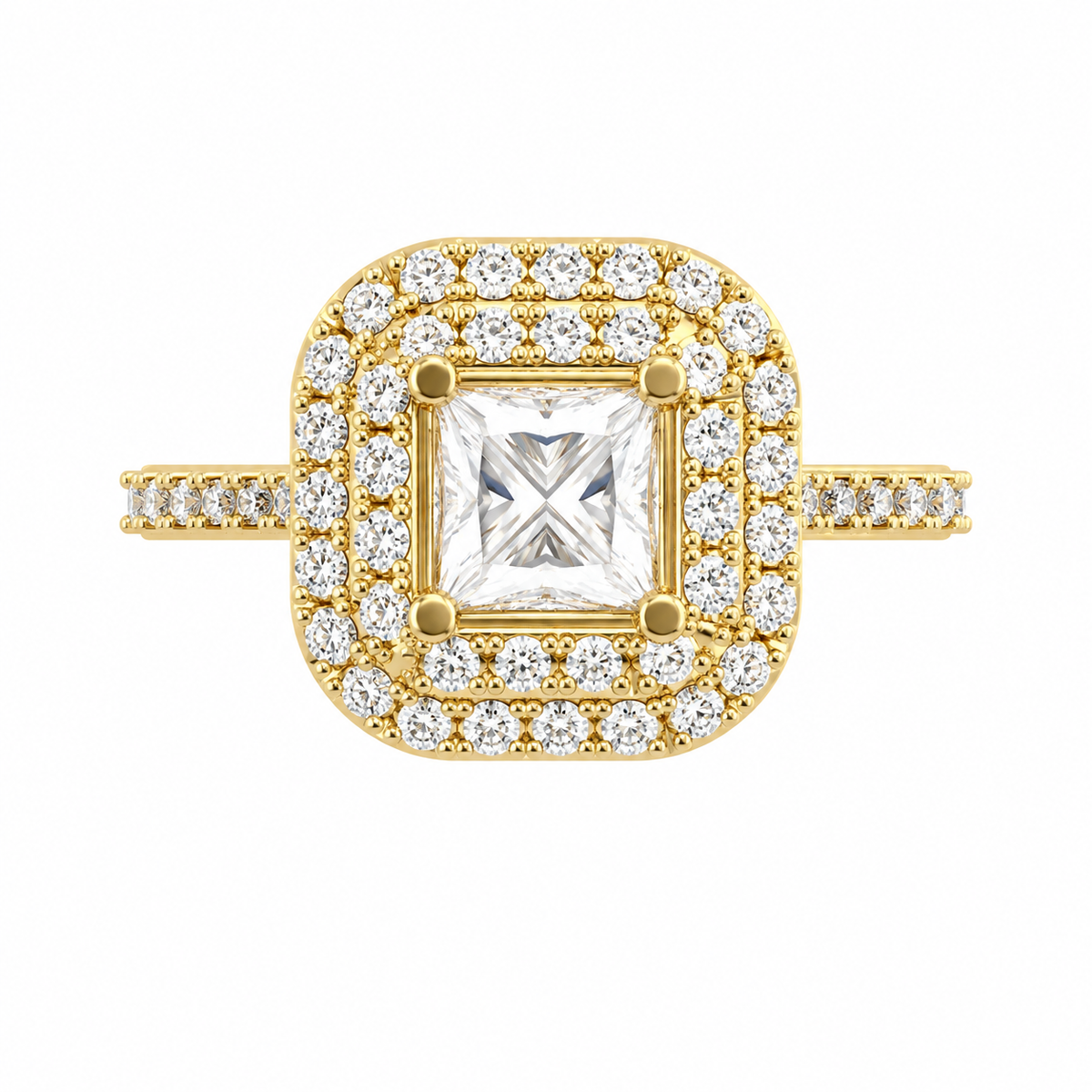 Princess Double Halo Ring — product view 5
