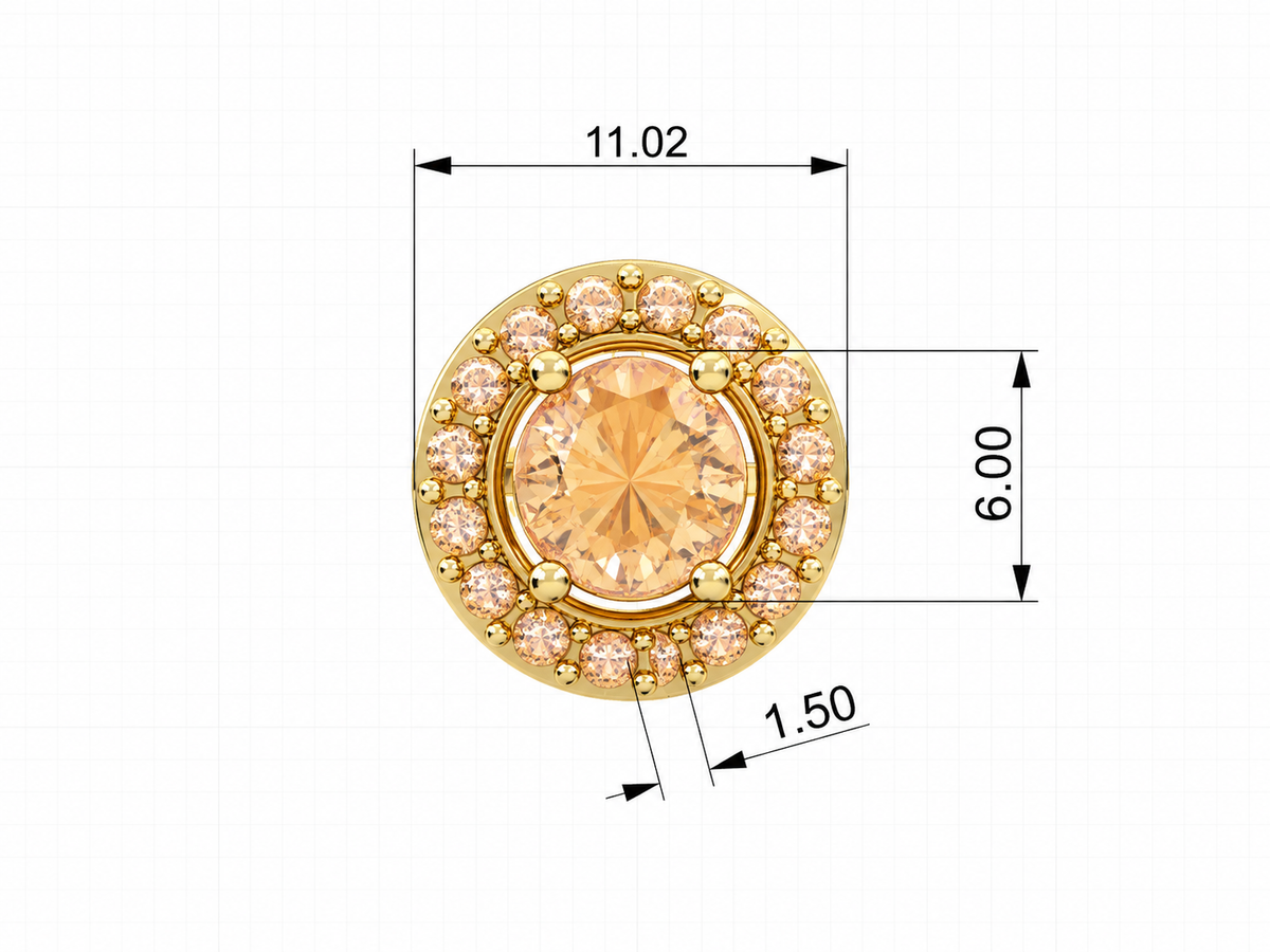 Round Halo Detachable Studs — product view 10