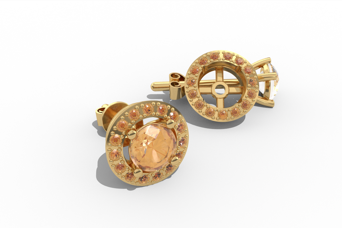Round Halo Detachable Studs — product view 5