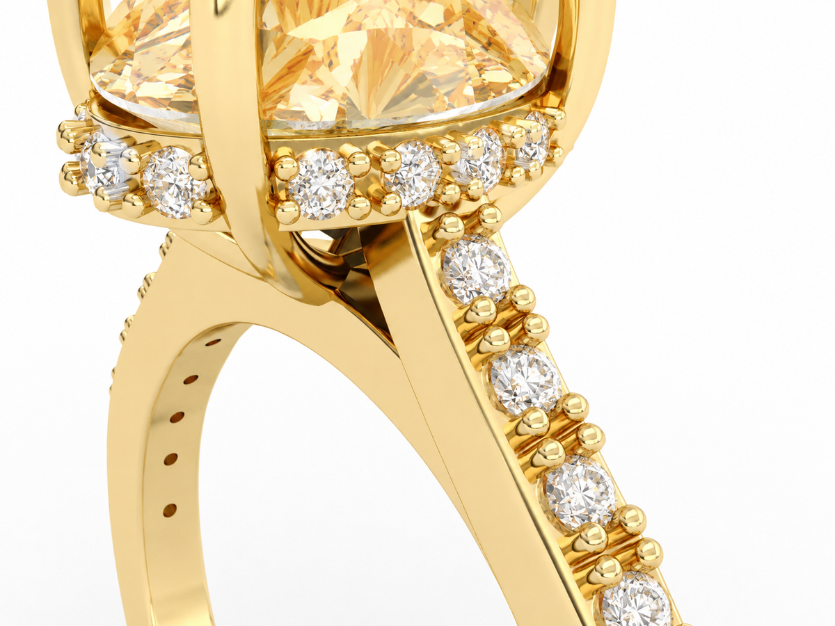Oval Hidden Halo Ring 9X7Mm — product view 7