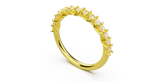 Trellis Half Pave Wedding Band — preview 1
