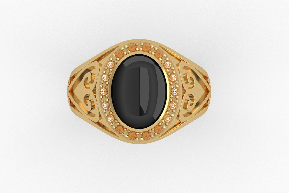 Sankofa Sides Signet Ring — preview 1
