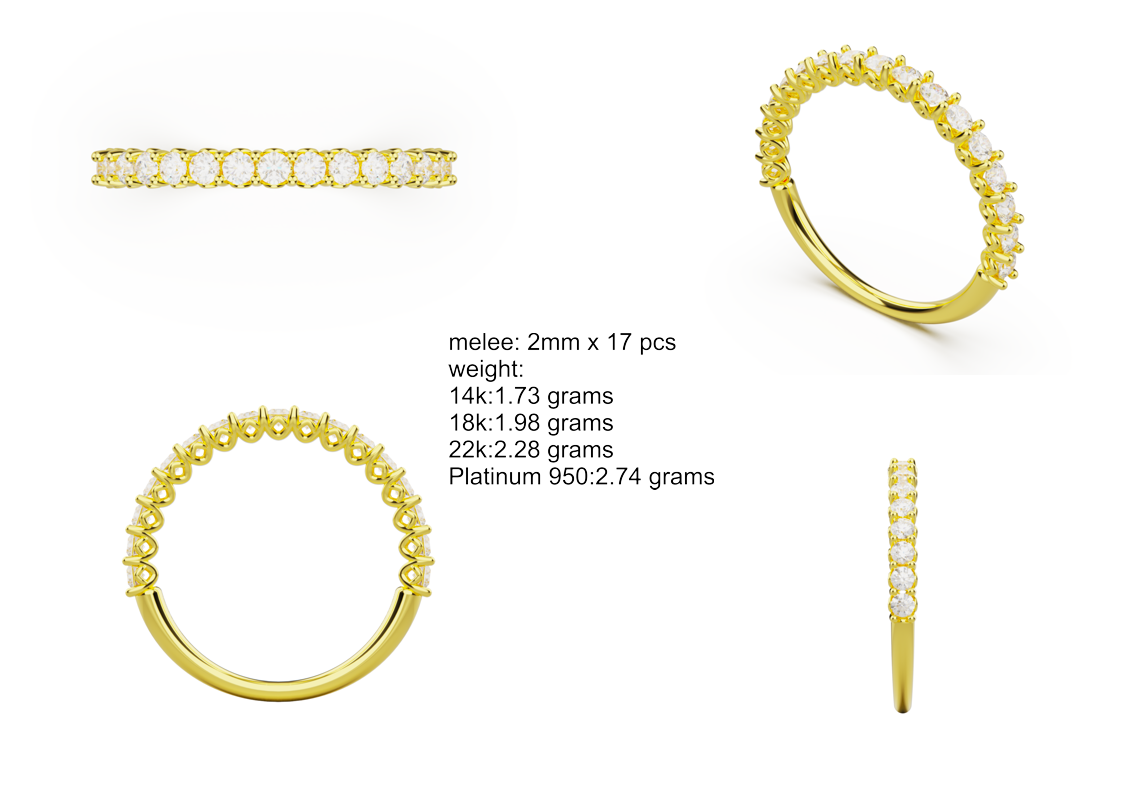 Harriet Half Pave Wedding Band — product view 7