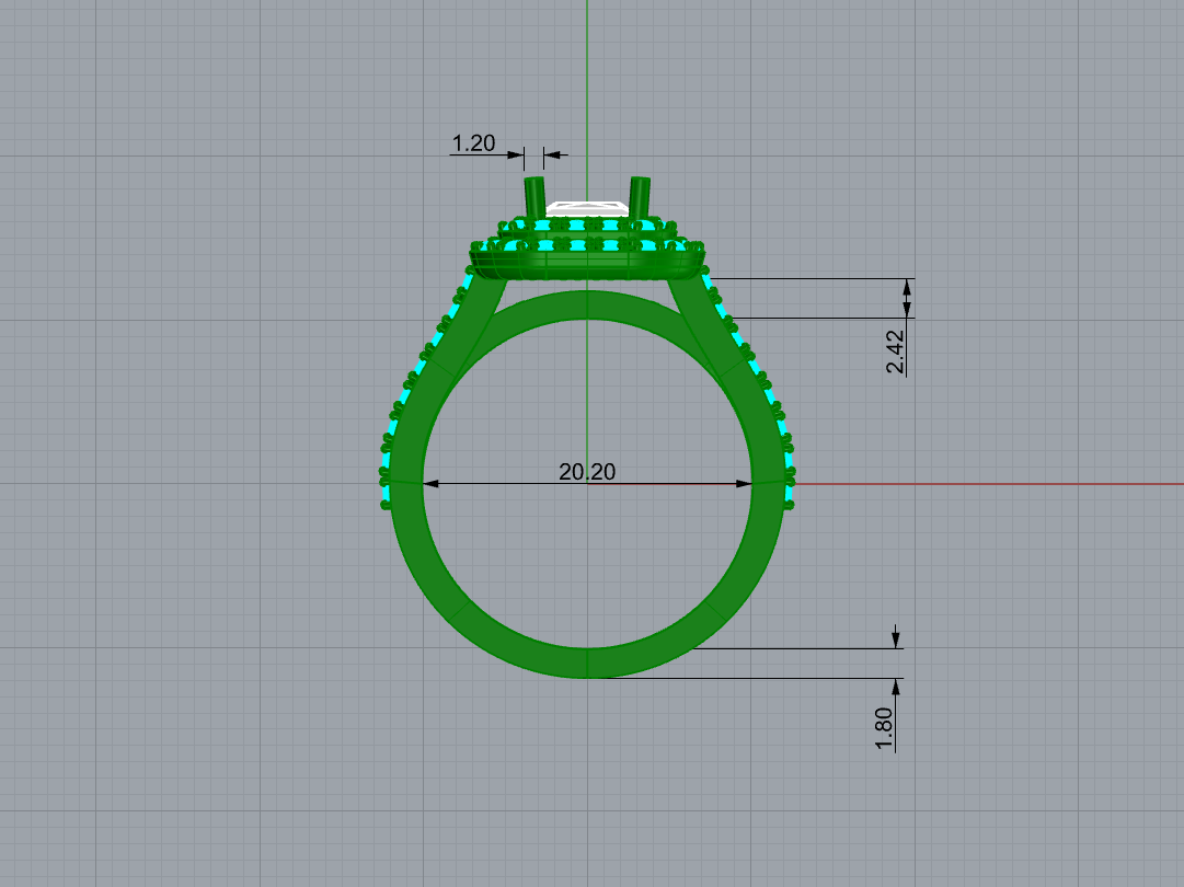 Princess Double Halo Ring — product view 12