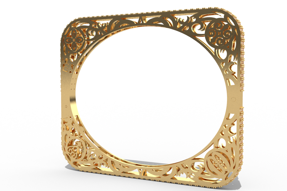 Rectangular Adinkra Bangle — product view 4