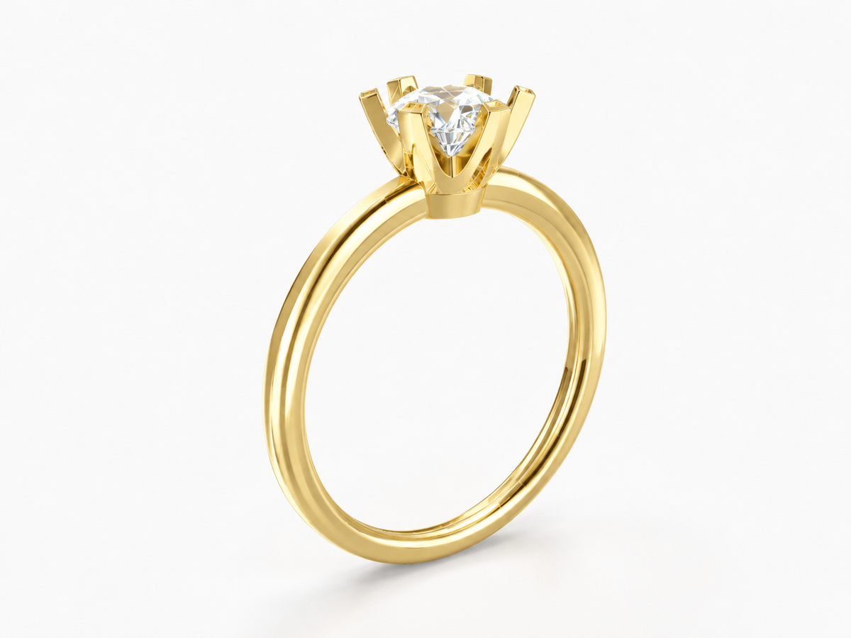 six prong solitaire ring — product view 9