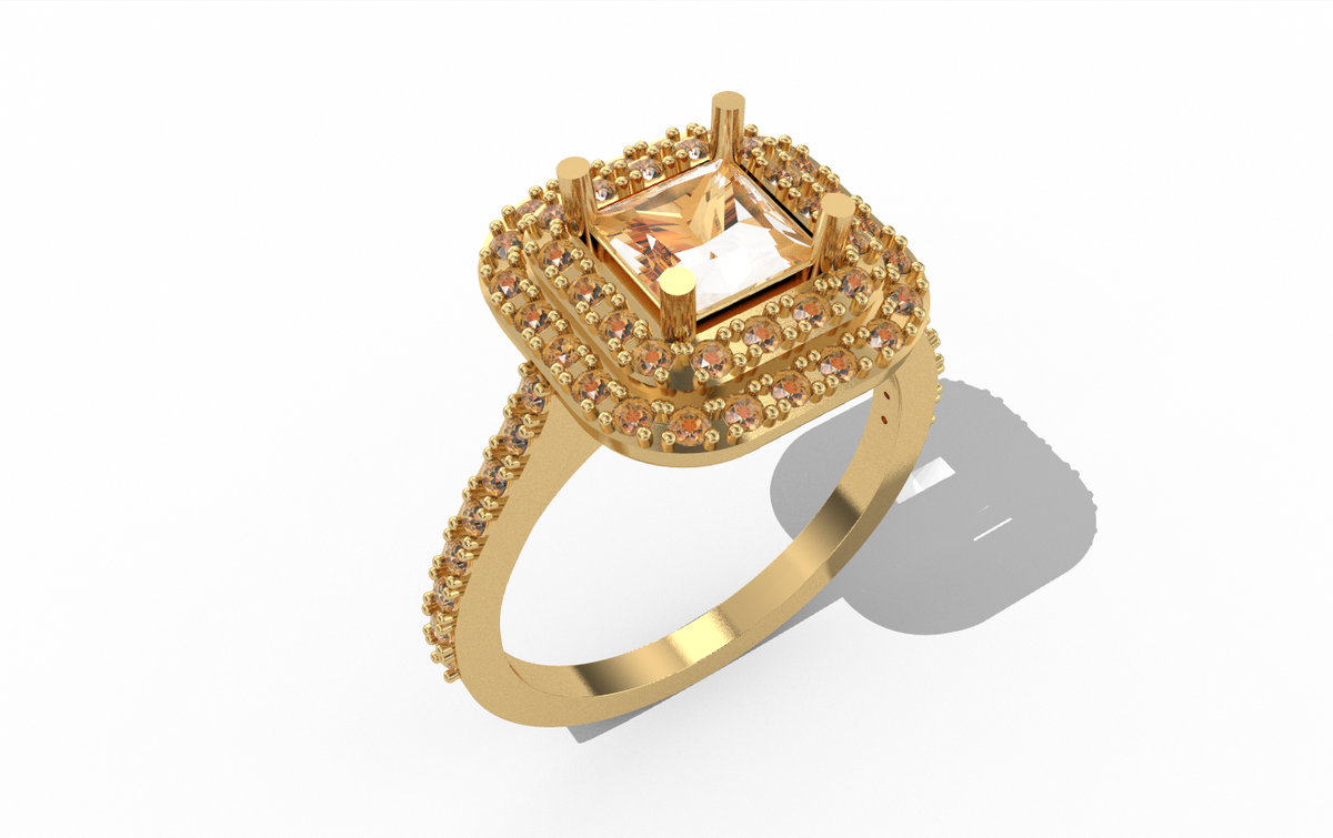 Princess Double Halo Ring — product view 7