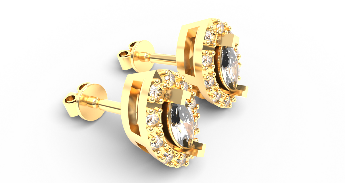 Marquise Halo Studs — product view 2
