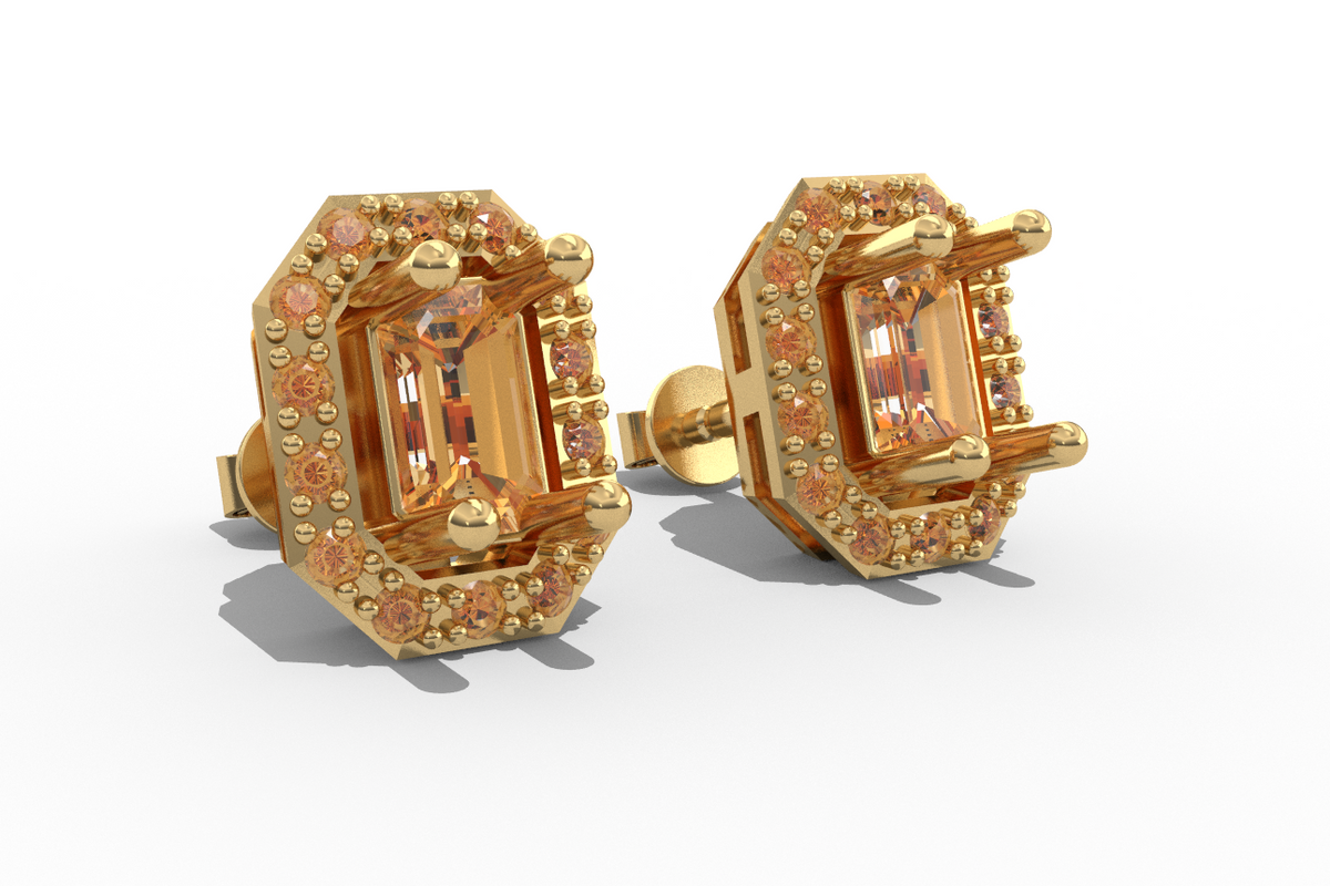 Emerald Halo Studs — product view 2