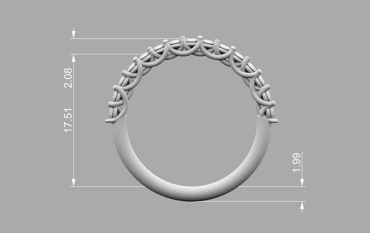 Trellis Half Pave Wedding Band — product view 2