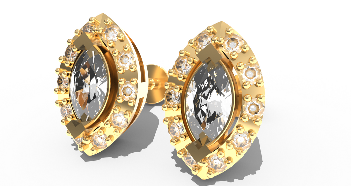 Marquise Halo Studs — product view 3