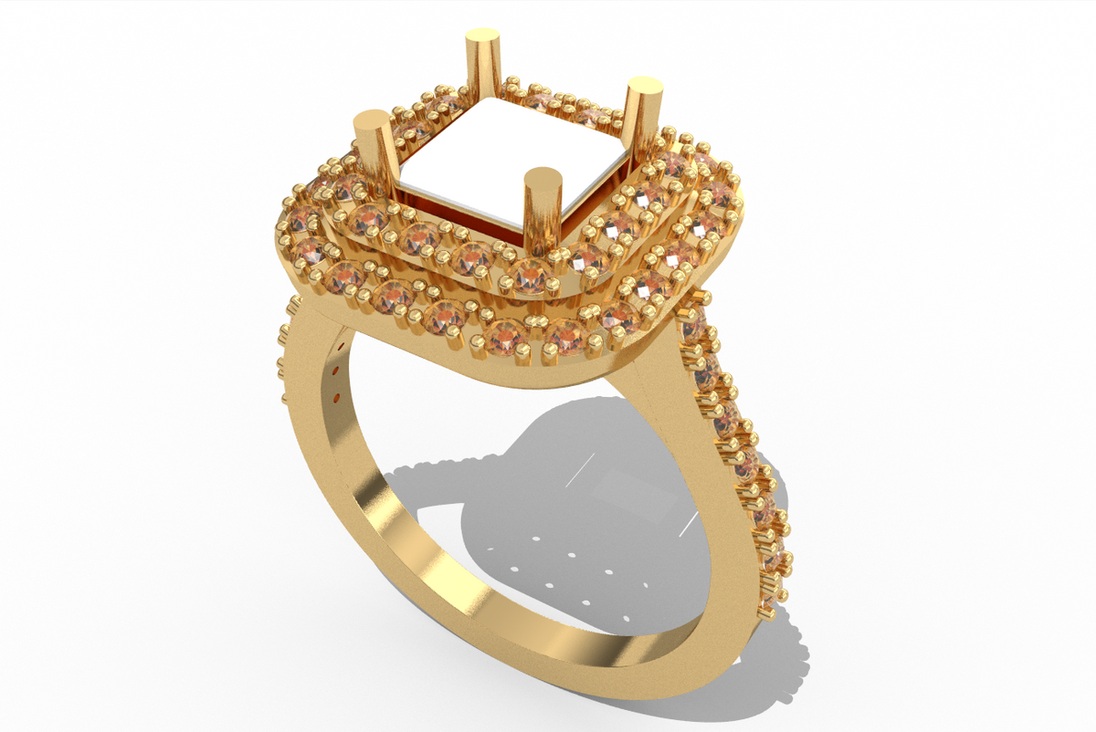 Princess Double Halo Ring — preview 1