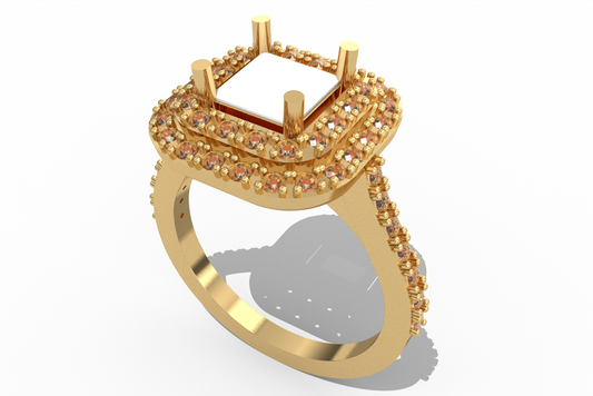 Princess Double Halo Ring — preview 1