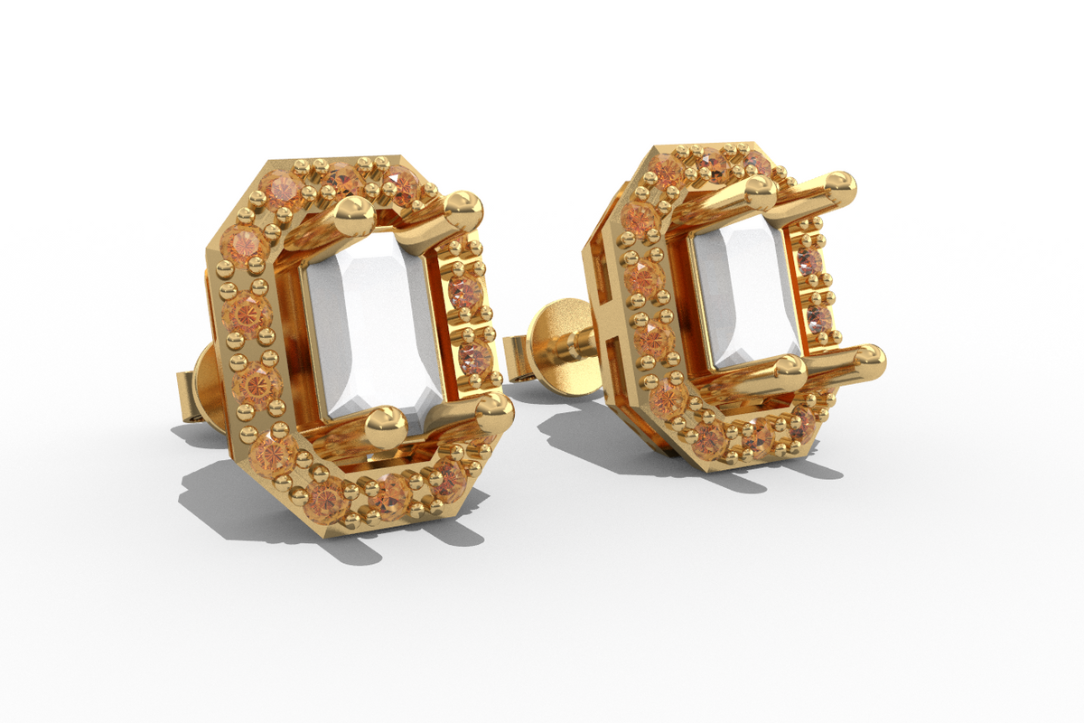 Emerald Halo Studs — product view 3