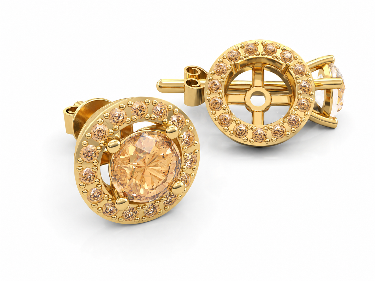Round Halo Detachable Studs — product view 8