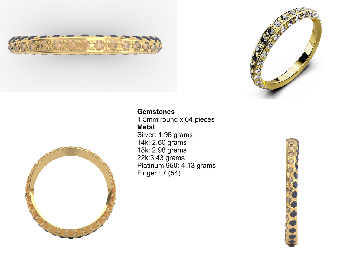 Twist 2 Shade Ring — metal weights and gemstone specifications