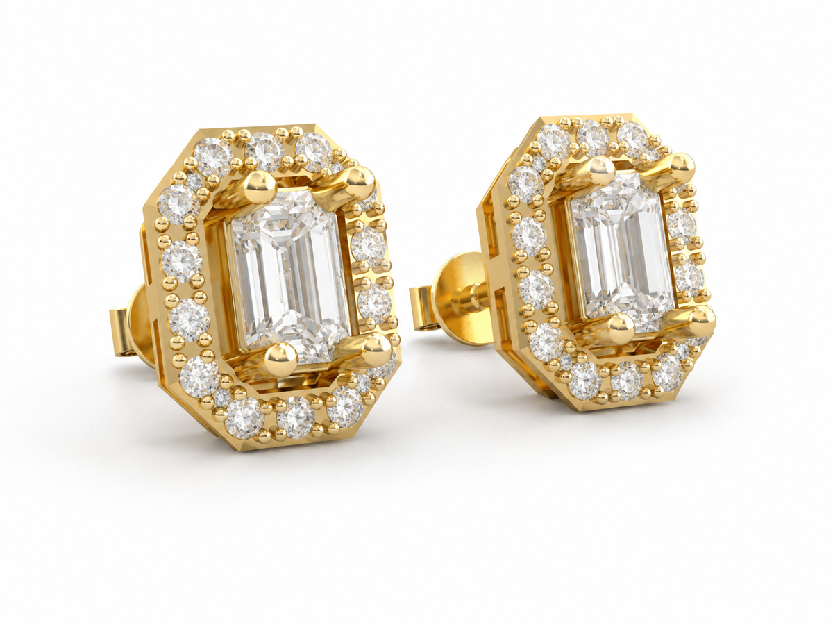 Emerald Halo Studs — product view 8