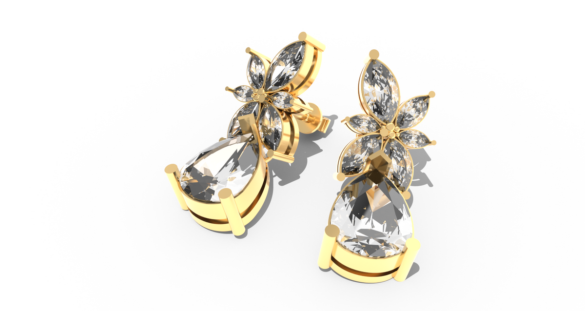 Marquise Cluster With Pear Bottom — product view 3