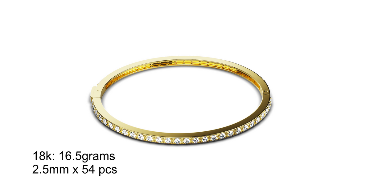 Thin Pave Bangle — metal weights and gemstone specifications