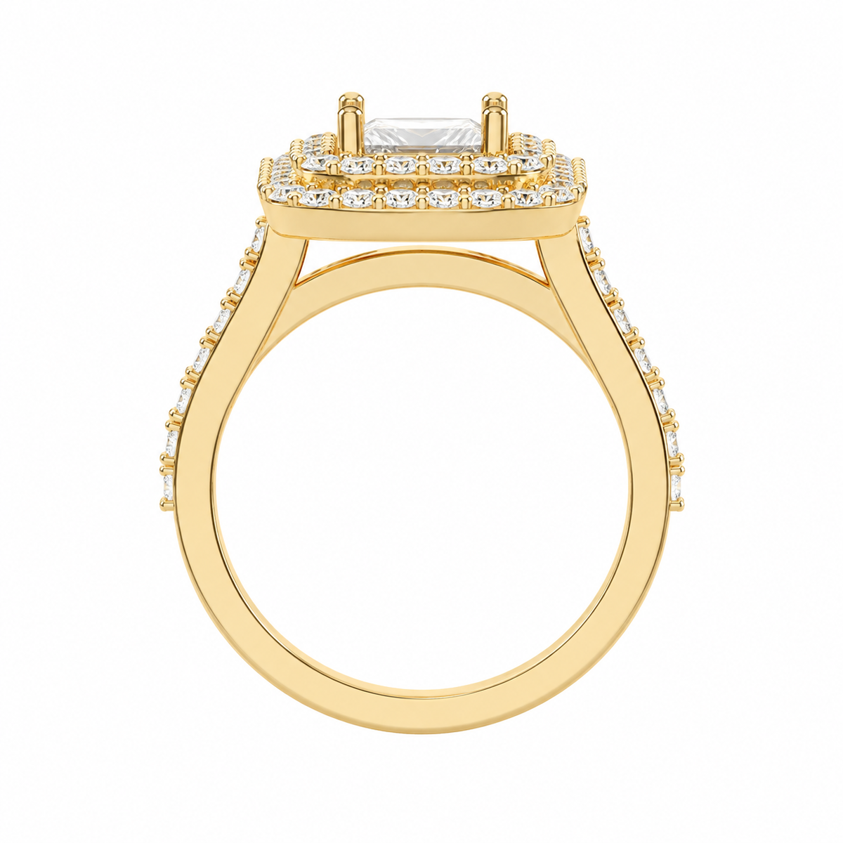 Princess Double Halo Ring — product view 3