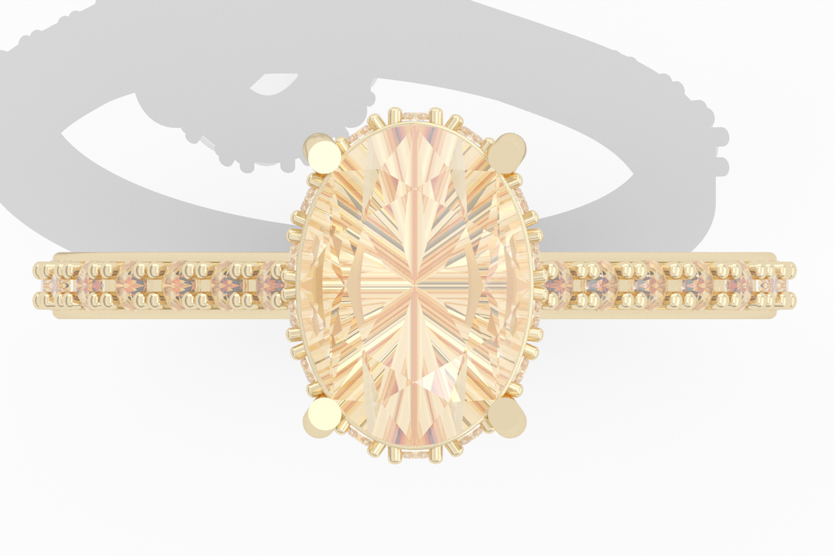Oval Hidden Halo Ring 9X7Mm — product view 13