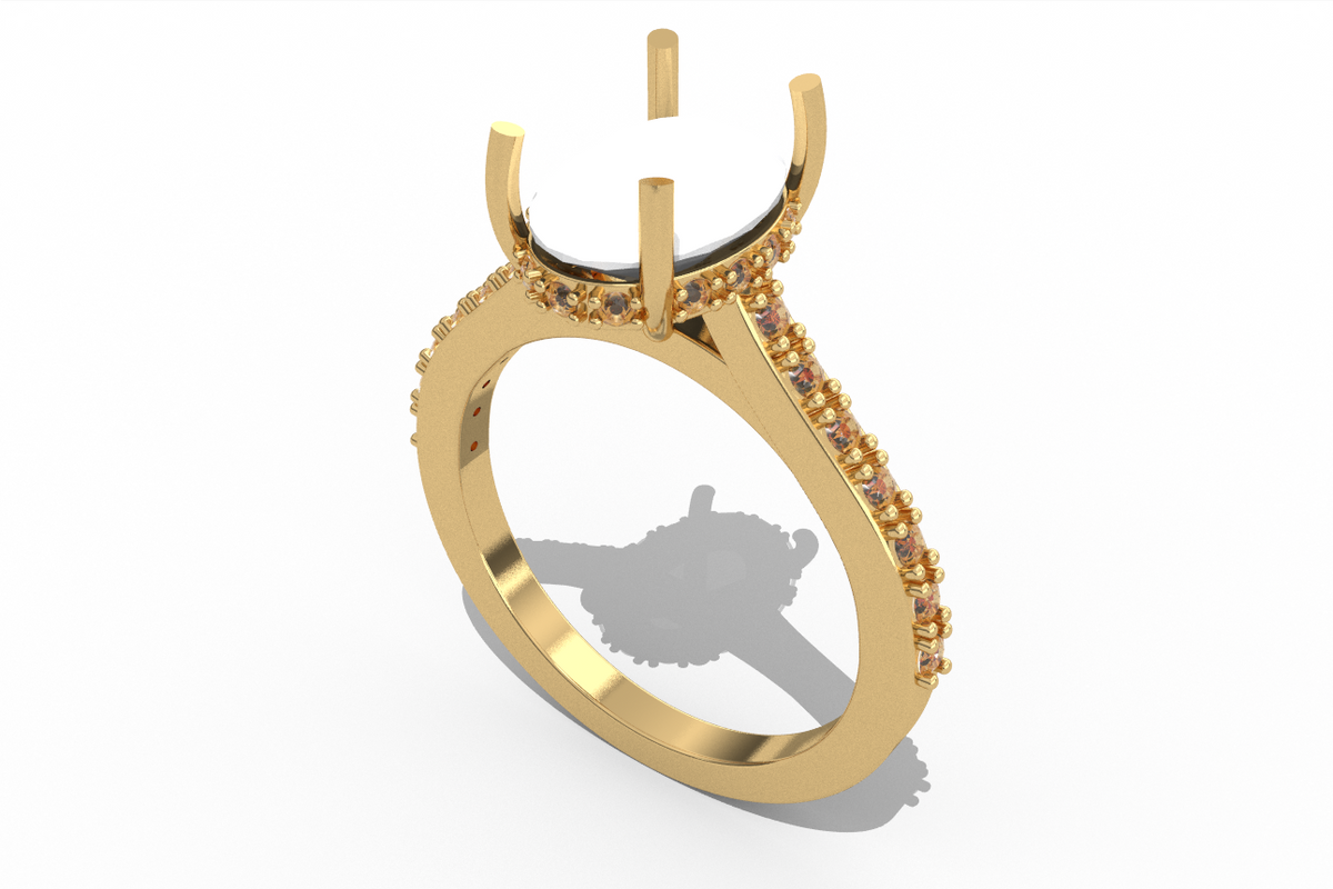 Oval Hidden Halo Ring 9X7Mm — product view 11