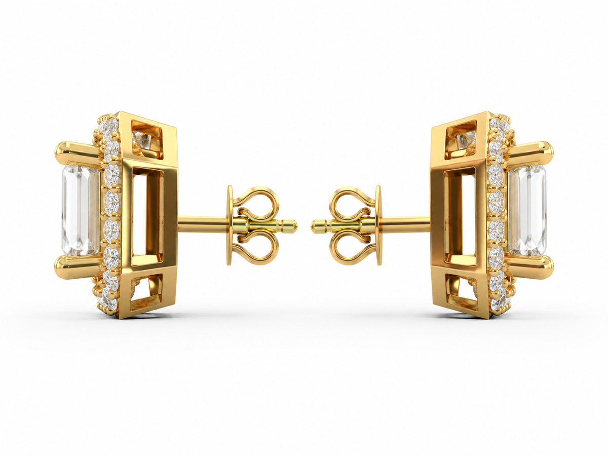 Emerald Halo Studs — product view 9