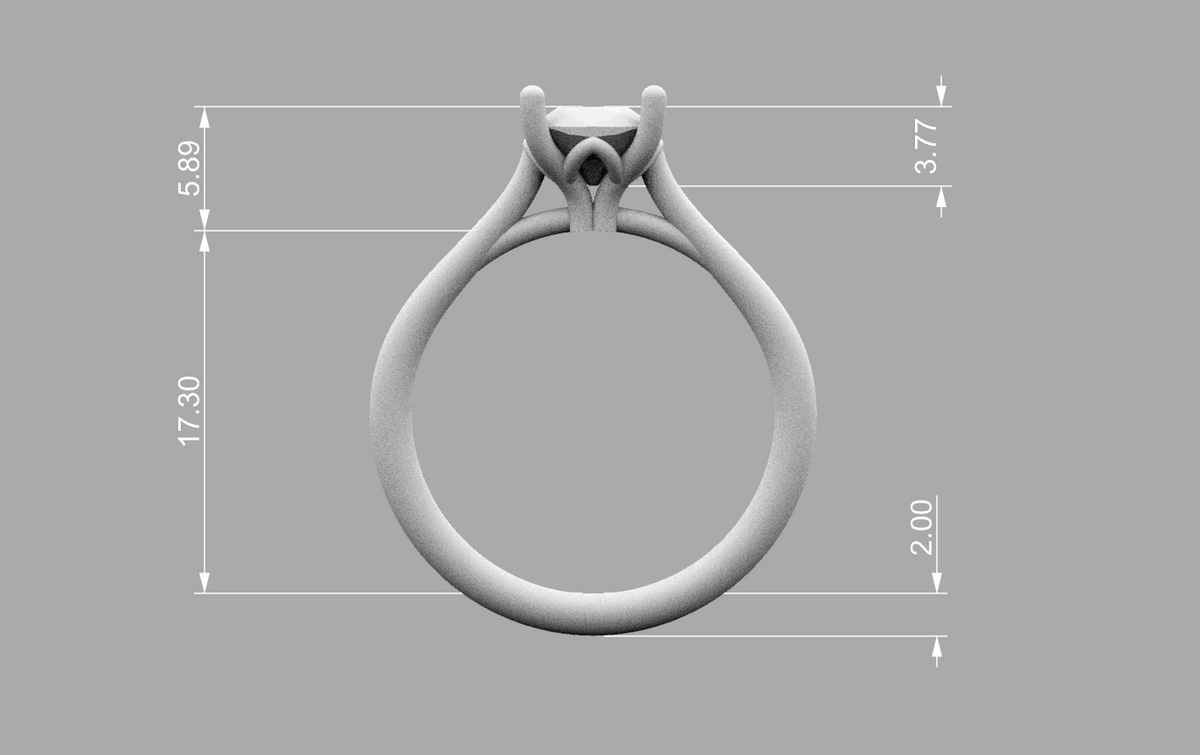 cushion solitaire 6x6mm technical detail 01