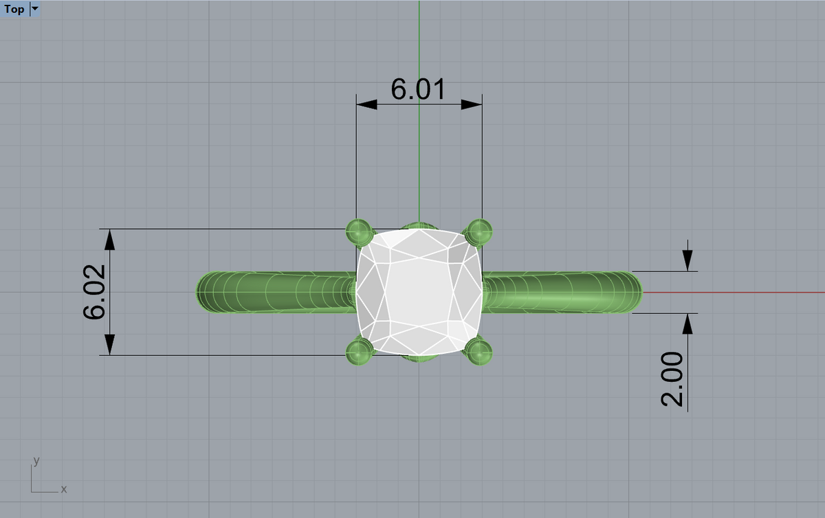 cushion solitaire 6x6mm technical detail 04