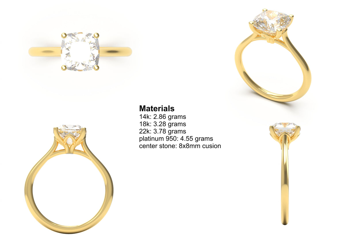 cushion solitaire 8x8mm 01