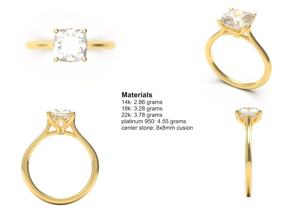 cushion solitaire 8x8mm 02