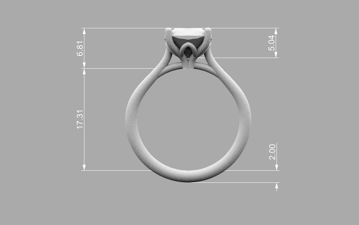 cushion solitaire 8x8mm technical detail 01