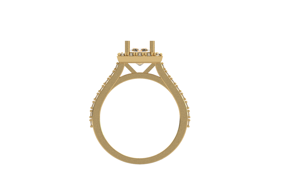 Princess cut halo engagement ring