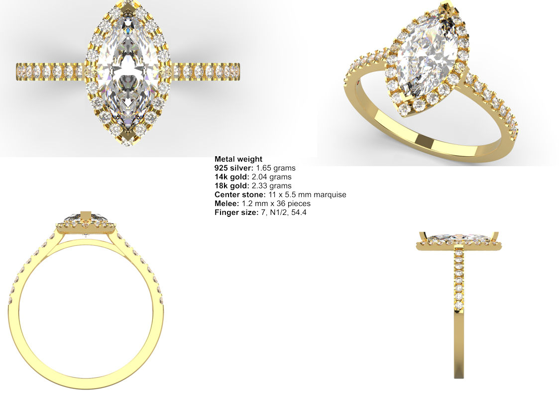 Marquise Halo CAD Bundle