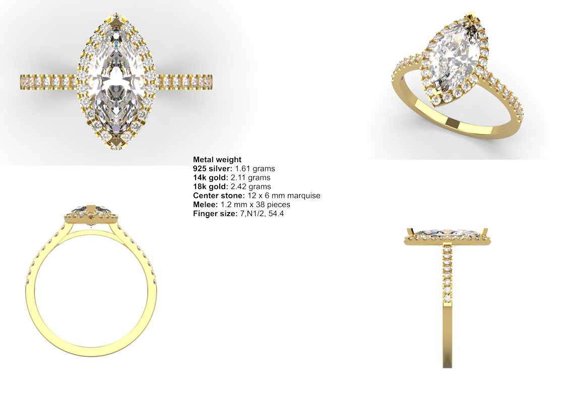 Marquise Halo CAD Bundle